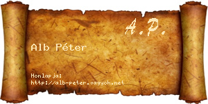 Alb Péter névjegykártya