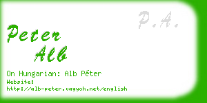 peter alb business card